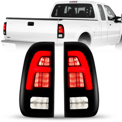 Fit for 2008-2016 Ford F250 F350 F450 LED Taillights , New Upgrade F Fashion Style, Rear Brake Stop/Reverse Lights/Running Lights/Turn Signal Tail Lamp (2PCS, Passenger & Driver Side) | Hawkglow