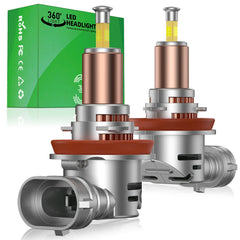 V4 H11/H8/H9 80W 360°Full Illumination LED Headlight Bulbs 700% Brighter Than Halogen and 50,000Hrs Lifespan, 6500K White 24000LM, 2PCS | Hawkglow