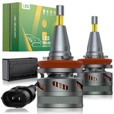 V6 Three Color Temperature 360° Full IIlumination H11/H8/H9 45000LM 150W 3000K(Golden Yellow)/4500K(Warm White)/6000K(Bright White) IP68 LED Headlight Bulbs 2 Pcs | Hawkglow