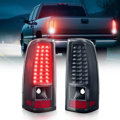 LED Tail Lights Assembly Fit for Chevy Silverado 2003-2007 1500 2500 3500HD, Bright Smoked Tail Lights, IP67 Waterproof LED Tail Lights Rear Tail Lights Pair | Hawkglow