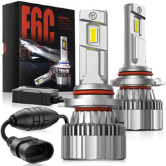 F6C 9005/9006 130W LED Headlight Bulbs 800% Brighter Than Halogen and 50000Hrs Lifespan | Hawkglow