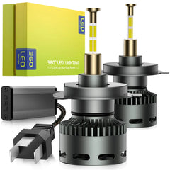 RD09 Bullet 130W 360° Full IIlumination H4/9003/HB2 Dual Light Source 6500K White 40000LM IP68 LED Headlight Bulbs 2 Pcs | Hawkglow