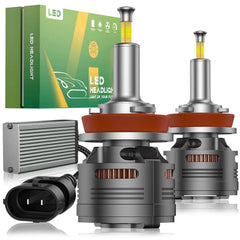 V5 High Power 130W 360° Full IIlumination H11/H8/H9 6500K White 40000LM IP68 LED Headlight Bulbs 2 Pcs | Hawkglow