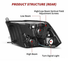 For 2009-2018 Dodge RAM 1500 2500 3500 Headlight Assembly | Hawkglow