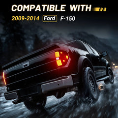 Fit for Ford F150 2009-2014 Full LED Taillights , New Upgrade Smoked Black Rear Brake Stop/Reverse Lights/Parking Lights/Turn Signal Tail Lamp (2PCS, Passenger & Driver Side) | Hawkglow