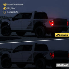 Fit For 2021-2023 Ford F150 LED Tail Light Assembly w/Blind Spot, Left Driver Side/Right Passenger Side Taillight Rear Brake Lamp (Module NOT Included) | Hawkglow