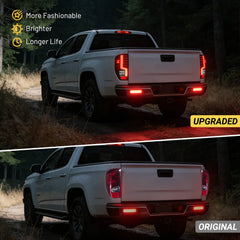 Fit For Chevrolet 2004-2012 Colorado LED Tail Lights Assembly, Translucent Black and Red Shell Tail Lights Truck Rear Lamp Black | Hawkglow