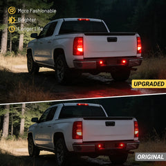 Fit for 2003-2006 Chevy Silverado OE Style Ruby Red Replacement Taillights Rear Brake Lamp Set Vehicle Light Assembly - Passenger and Driver Side | Hawkglow