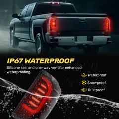 LED Tail Lights Assembly for 2014-2019 Chevy Silverado 1500 2500 3500HD, Bright Smoked Tail Lights, IP67 Waterproof LED Tail Lights Rear Tail Lights Pair | Hawkglow
