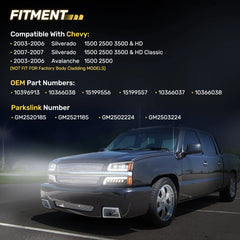 Hawkglow LED Headlights Assembly DOT Approved with DRL Turn Signal High/Low Sealed Beam Side Marker Compatible with 2003-2006 Chevy Silverado Avalanche