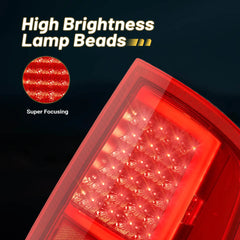 For 2009-2018 Dodge Ram 1500 2500 3500 Red Clear LED Tube Tail Lights Brake Lamps Assembly Left+Right | Hawkglow