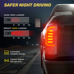 LED Tail Lights Assembly for 2014-2019 Chevy Silverado 1500 2500 3500HD, Bright Smoked Tail Lights, IP67 Waterproof LED Tail Lights Rear Tail Lights Pair | Hawkglow