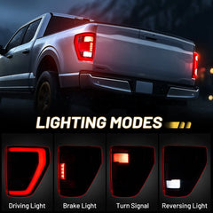 Fit For 2021-2023 Ford F150 LED Tail Light Assembly w/Blind Spot, Right Passenger Side Taillight Rear Brake Lamp (Module NOT Included) | Hawkglow