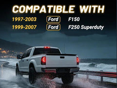 Fit For Ford 1997-2003 F-150/1999-2007 F-250 LED Tail Lights Assembly, Smoked Tail Lights Truck Rear Lamp Black 1 Pair | Hawkglow