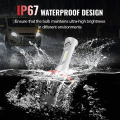 H11 9005 240W 6500K 14000LM White IP68 LED Headlight Bulbs 2Pcs