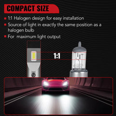 X2 H11/H9/H8 100W 6000K White IP67 LED Headlight Bulbs 2Pcs Flashark