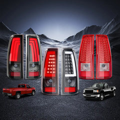 LED Tail Lights Assembly Fit for Chevy Silverado 1999-2002, 1999-2007 GMC Sierra Classic Truck Rear Lamp 1 Pair | Hawkglow