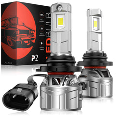 P2 Wide Voltage 9-32V 9006/HB4 130W 6500K White 40000LM IP68 LED Headlight Bulbs 2Pcs | Hawkglow