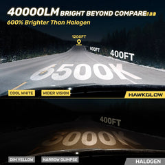 P2 Wide Voltage 9-32V H11/H8/H9 130W 6500K White 40000LM IP68 LED Headlight Bulbs 2Pcs | Hawkglow