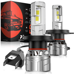 P2 Wide Voltage 9-32V H4/9003/HB2 Dual Light Source 130W 6500K White 40000LM IP68 LED Headlight Bulbs 2Pcs | Hawkglow