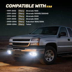 Fit For Chevrolet 1999-2002 Silverado 1500 LED Fog Lights Assembly, LED Fog Lights | Hawkglow