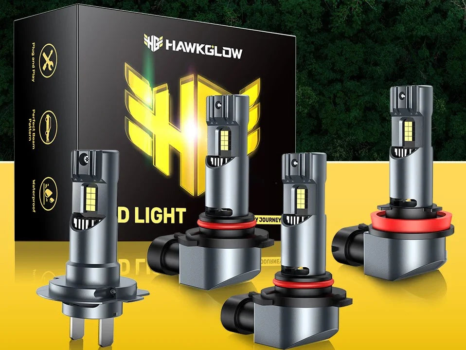 Hawkglow M9F Series H11 and 9005 LED bulbs