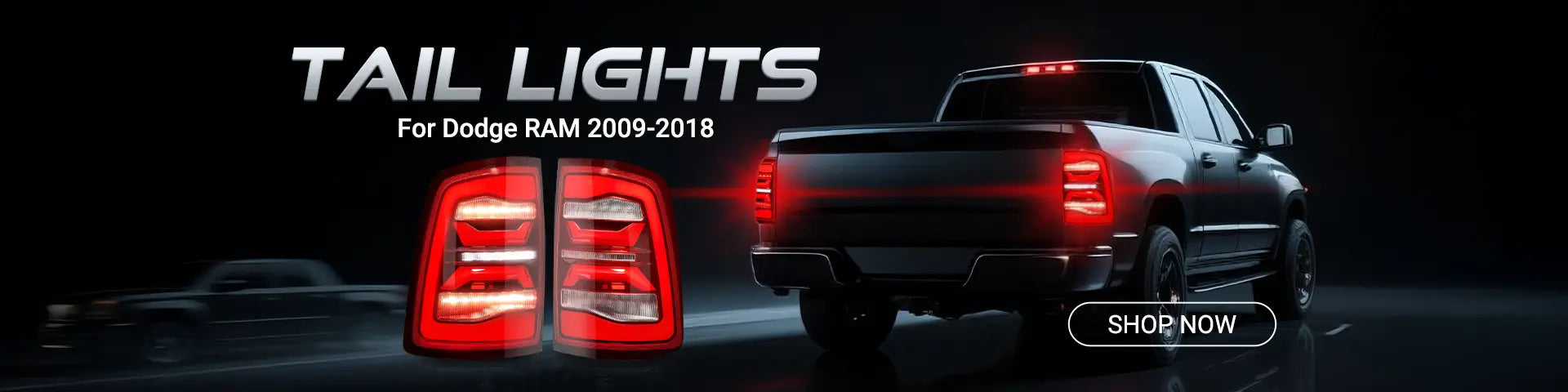 Pair Of Red & Chrome Tail Lights For Dodge Ram 1500 2500 3500 – 2009-2018, DOT/SAE Certified, Direct Fit