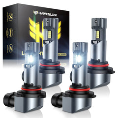 C7F Combo, 9005/HB3+9006/HB4, IP68, 64W, 6500K White, 32000LM, LED Headlight Bulbs 2 Pairs | Hawkglow