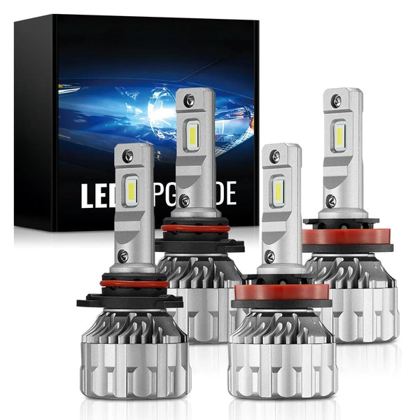 IRONWALLS 6-Sides H11 LED Headlight Bulbs – 6500K White 23,000 Lumens Low Beam Kit
