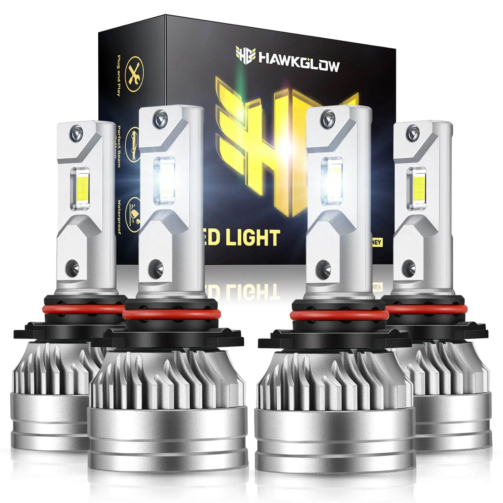 80W LED Headlights - 24000LM, 6500K White, IP67 Waterproof, Long-Lasting & CANBus Ready | Hawkglow