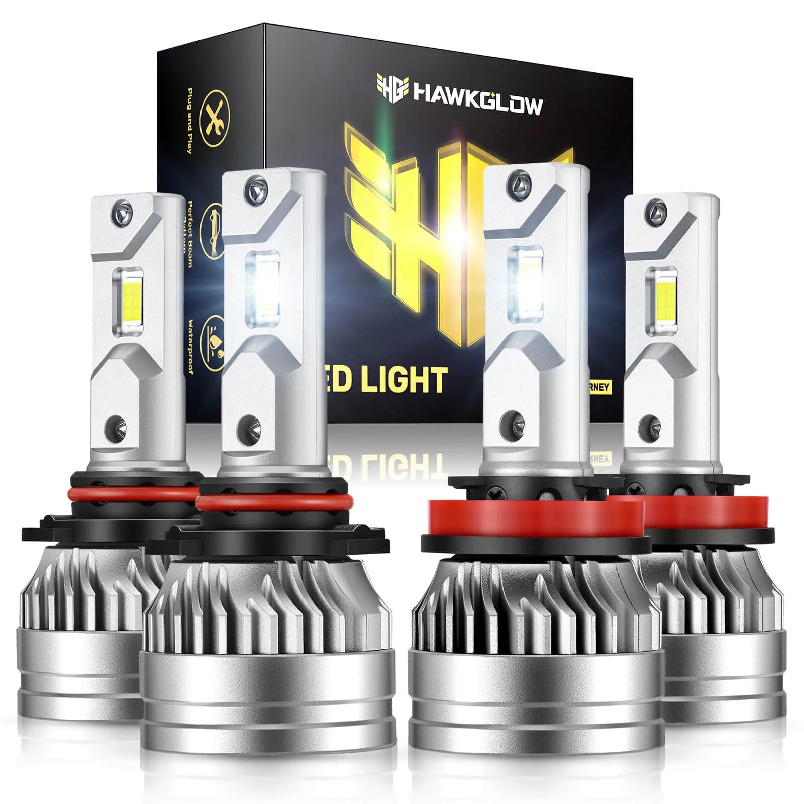 80W LED Headlights - 24000LM, 6500K White, IP67 Waterproof, Long-Lasting & CANBus Ready | Hawkglow