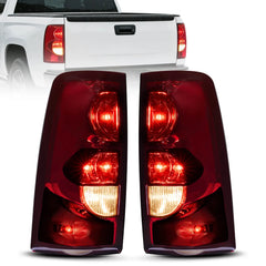 Fit for 2003-2006 Chevy Silverado OE Style Ruby Red Replacement Taillights Rear Brake Lamp Set Vehicle Light Assembly - Passenger and Driver Side | Hawkglow