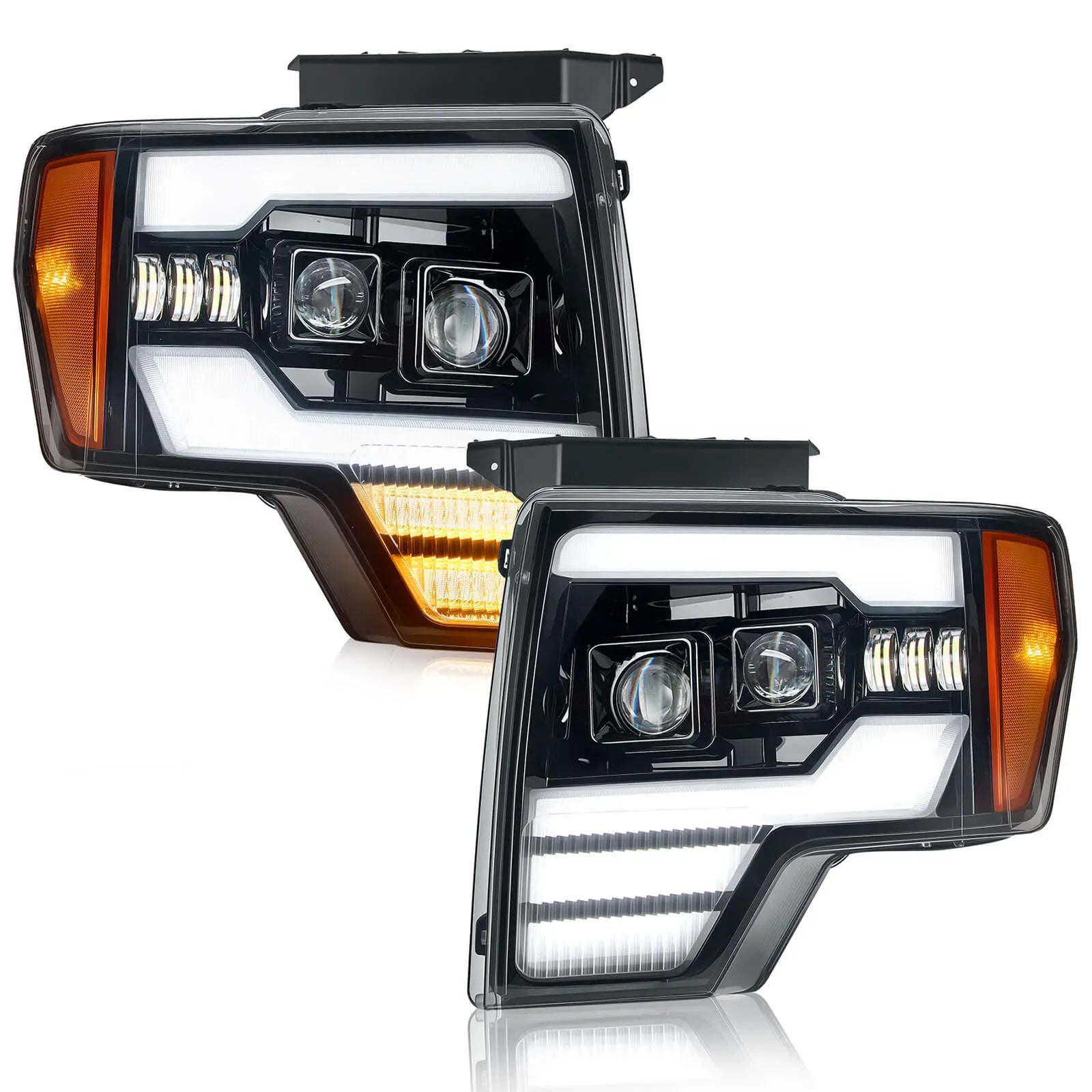 Fit for Ford F150 2009-2014, Full LED Headlight with 5 Light Modes & Perfect Beam Pattern, IP67 Waterproof & Plug-N-Play Projector Headlight | Hawkglow