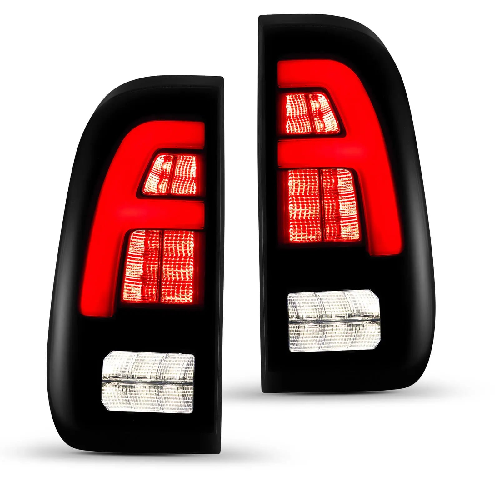 Fit for 2008-2016 Ford F250 F350 F450 LED Taillights , New Upgrade F Fashion Style, Rear Brake Stop/Reverse Lights/Running Lights/Turn Signal Tail Lamp (2PCS, Passenger & Driver Side) | Hawkglow