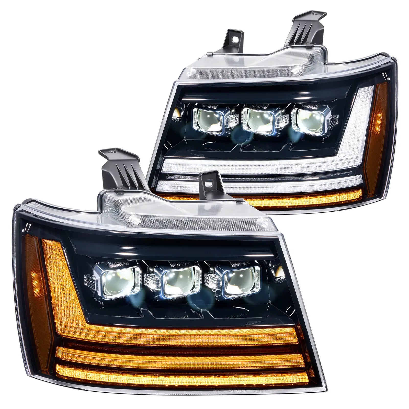 thumbnail image 2 of Black Halogen Headlights For 2007-2014 Chevy Avalanche, Suburban, Tahoe – Pair 2 of 5
