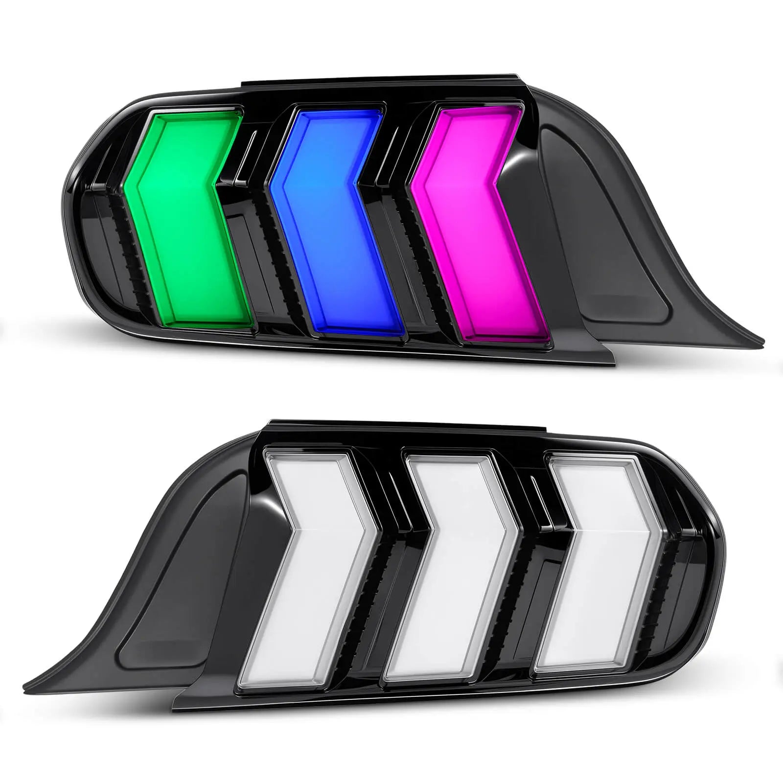 Fit For 2015-2023 Ford Mustang RGB LED Tail Light Assembly, Sequential Start-up Animation DRL Turn Signals Rear Lamp Set, 2 PCS (Driver and Passenger Side) | Hawkglow