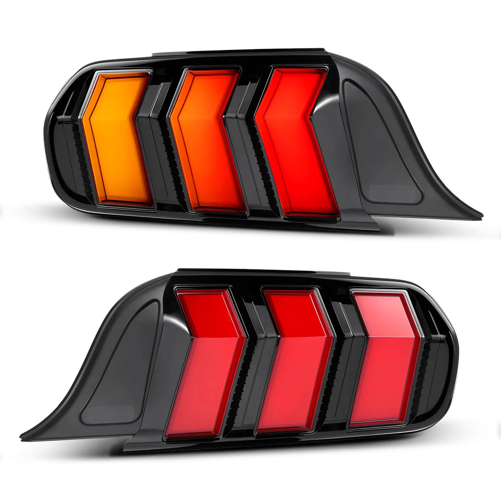 Fit For 2015-2023 Ford Mustang LED Tail Lights Assembly、Rear Brake Lamp w/Sequential Signal Light、Rear Brake Lamp Red, 2 PCS (Driver and Passenger Side) | Hawkglow