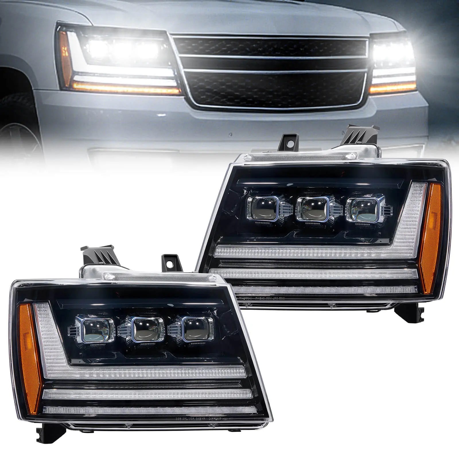 Fit For 2007-2014 Chevy Avalanche Tahoe Suburban Headlights Fit For 2007-2014 Chevy Avalanche Tahoe Suburban Headlights