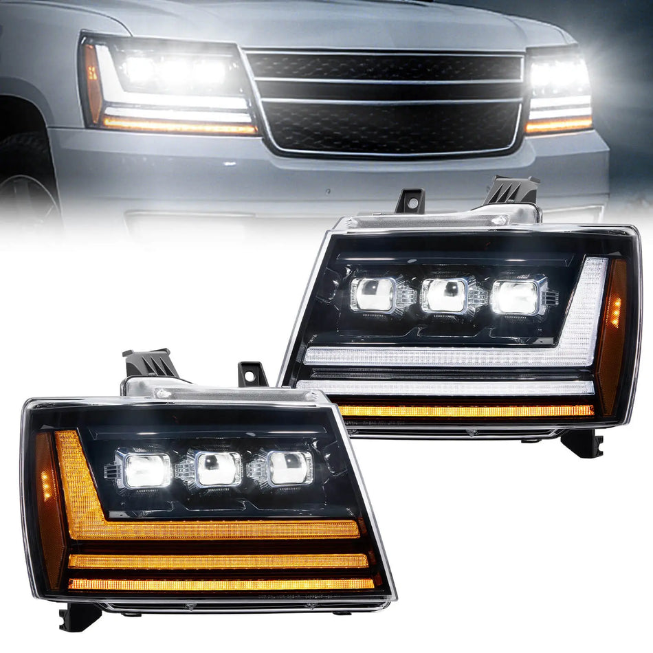 For 2007-2014 Chevy Tahoe LED Headlights Assembly Pair