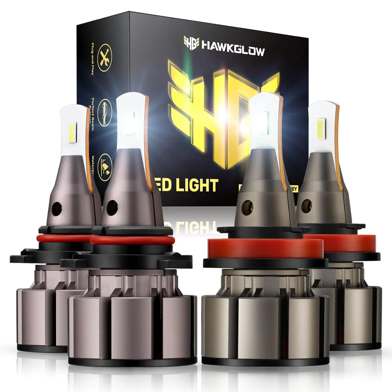 60W 6500K 18000LM White LED Headlight Bulbs 2Pcs| Economic Series