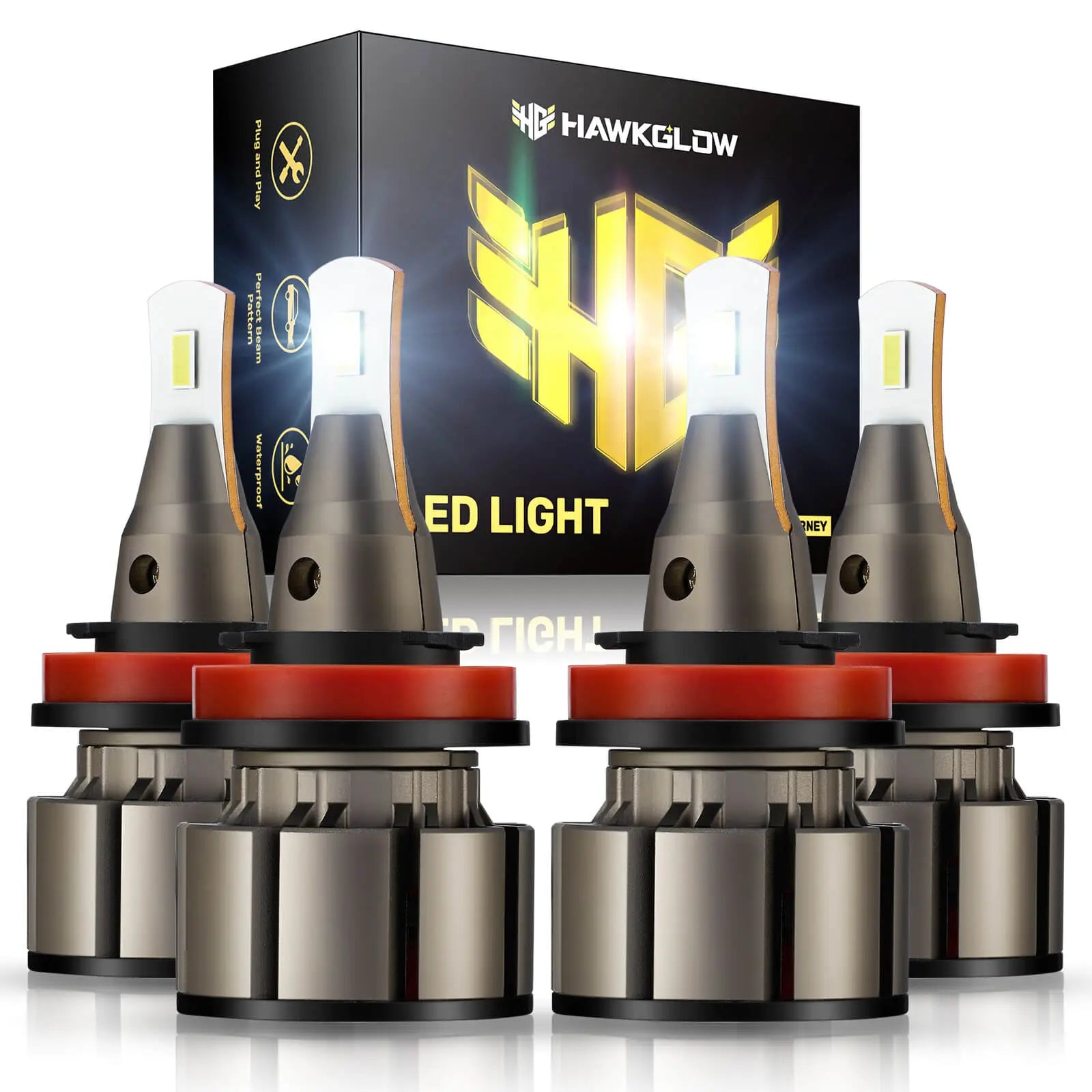 60W 6500K 18000LM White LED Headlight Bulbs 2Pcs| Economic Series