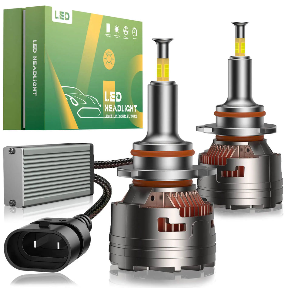 V7 Brightest 9006/HB4 150W 360°Full Illumination LED Headlight Bulbs 900% Brighter Than Halogen and 50,000Hrs Lifespan | Hawkglow