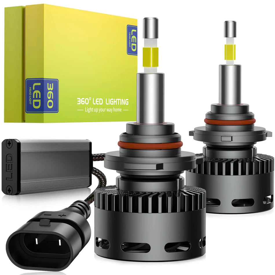 RD09 Flat Head 130W 360° Full IIlumination 9005/HB3 6500K White 40000LM IP68 LED Headlight Bulbs 2 Pcs | Hawkglow