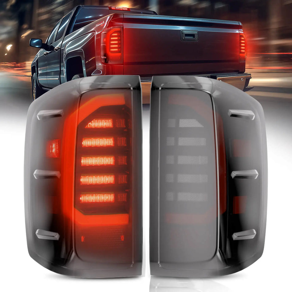 For 2014-2019 Chevy Silverado 1500/2500/3500HD LED Tail Light Assembly Pair