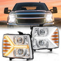 For 2007-2013 Chevy Silverado LED Headlight Assembly Pair