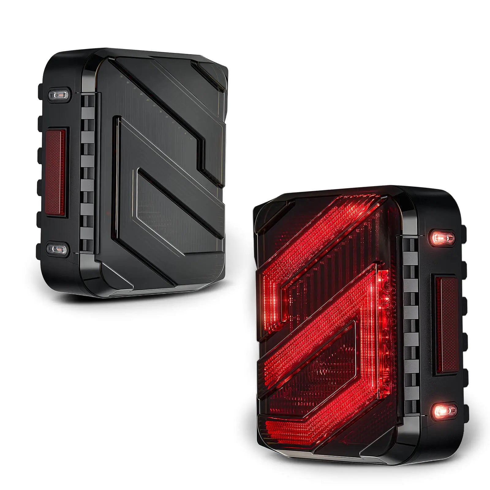 close view of jeep wrangler jk led tail lights