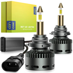 RD09 Bullet 130W 360° Full IIlumination 9006/HB4 6500K White 40000LM IP68 LED Headlight Bulbs 2 Pcs | Hawkglow