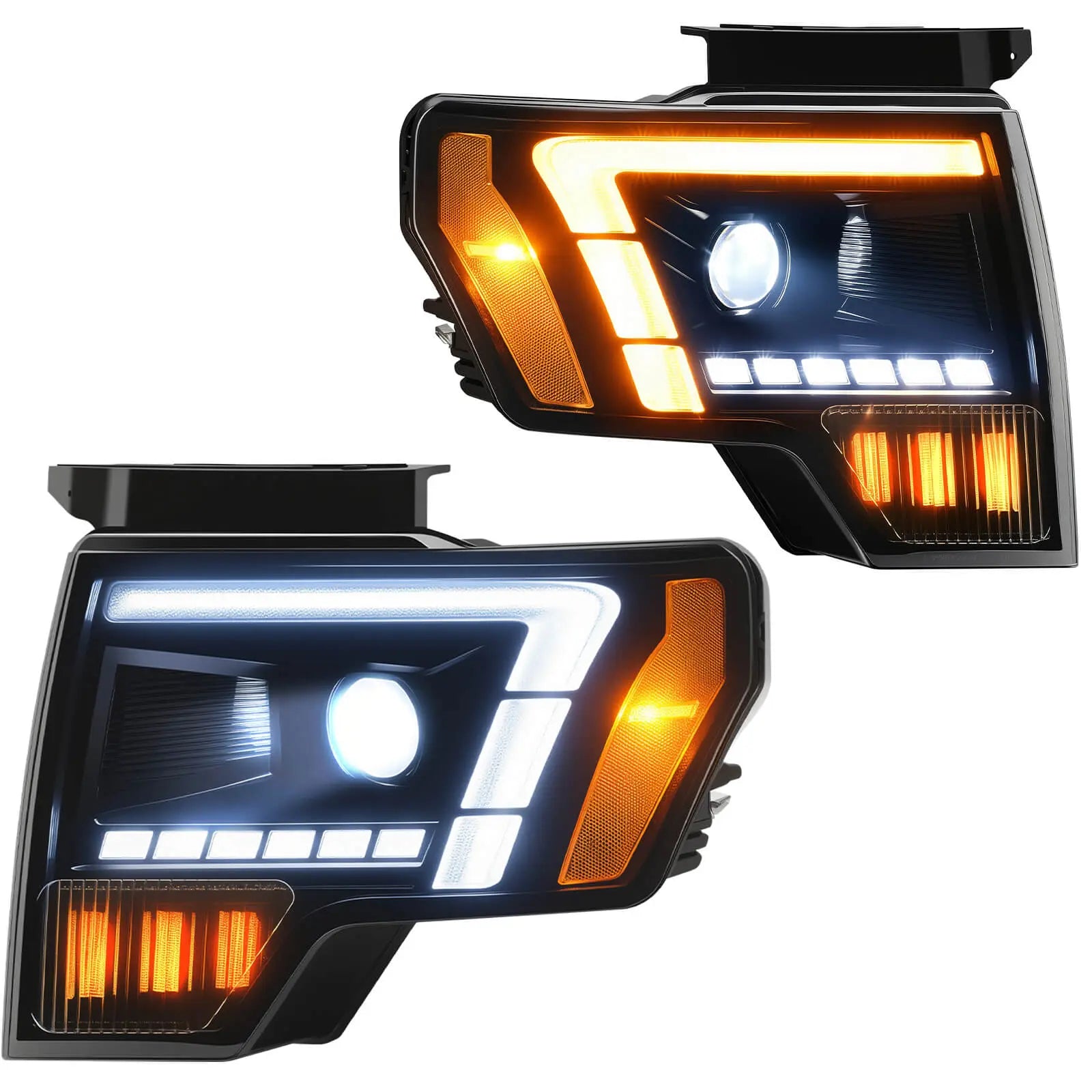Fit for 2009-2014 Ford F150 FX2/FX4/King Ranch/Lariat/Limited/Platinum/STX/SVT Raptor/XL/XLT/Lariat Limited, 1000% Brighter Headlight Assembly | Hawkglow