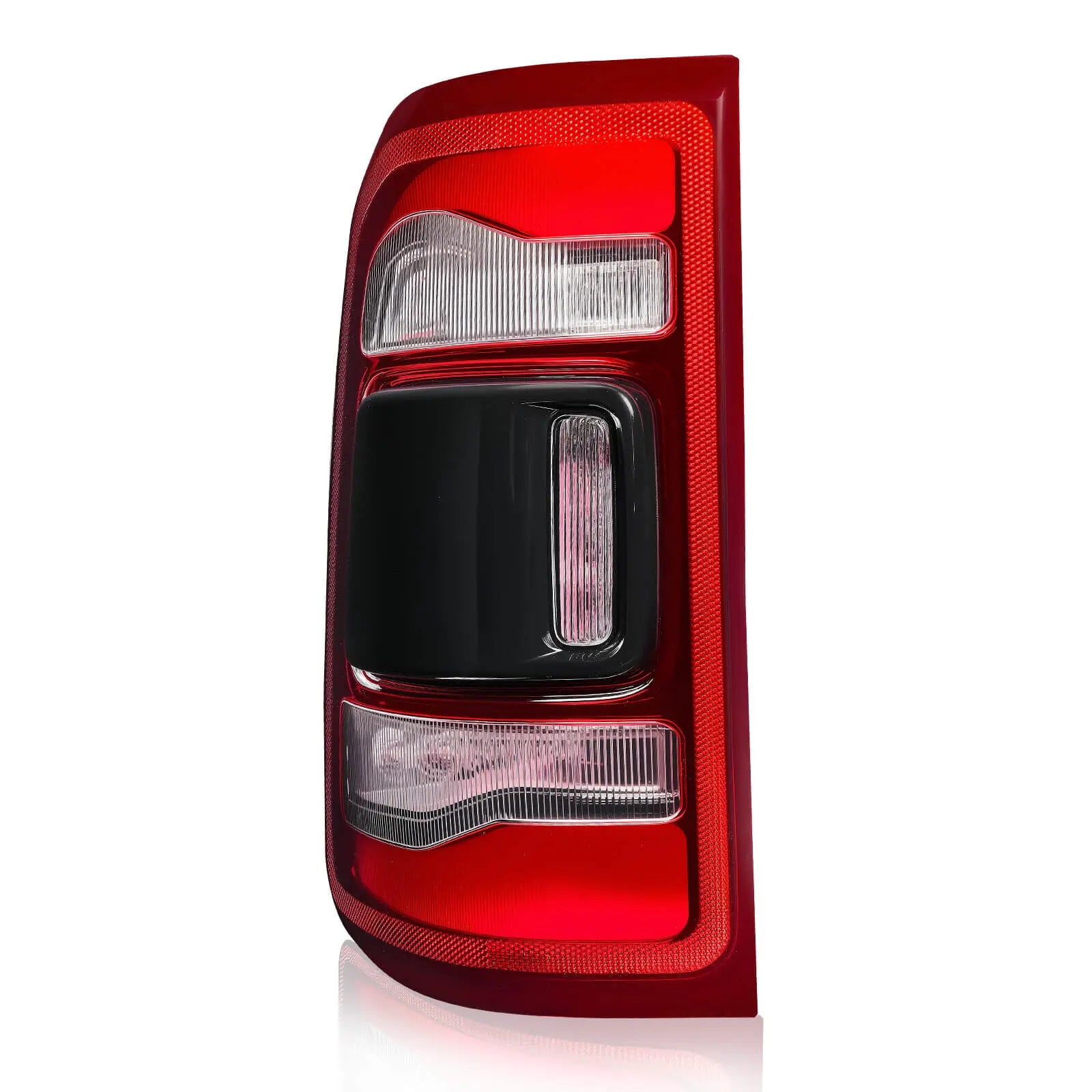 For 2019-2023 Dodge Ram 1500 LED Type Tail Light Assembly Without Blind Spot Red Lens Chrome Interior Left Driver Side Rear Light | Hawkglow