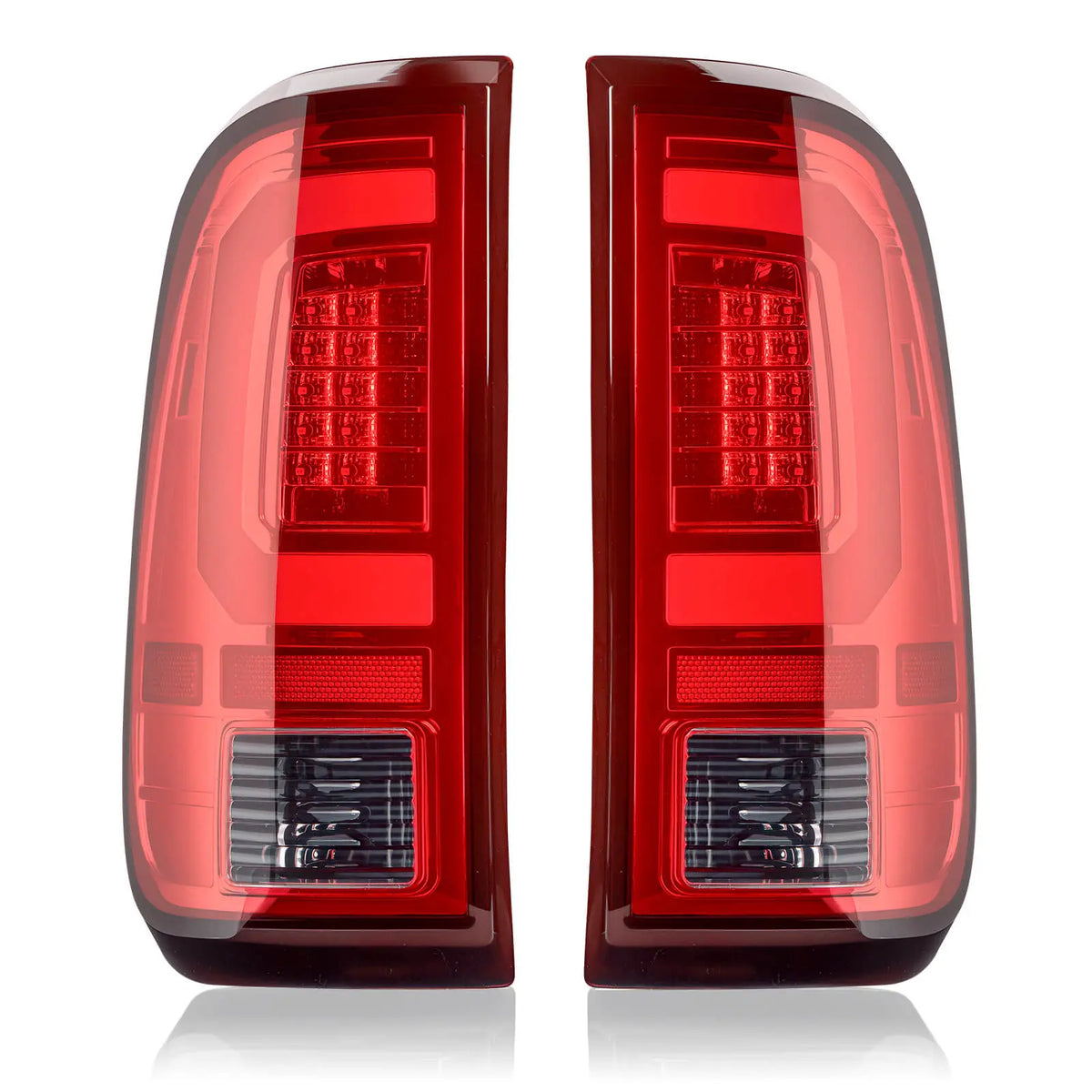 Fit 2008 - 2016 Ford F250 F350 F450 SD Super Duty Shape LED Red/Black Smoke Tail Light | Hawkglow